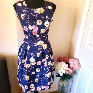 Blue Flower printed dress